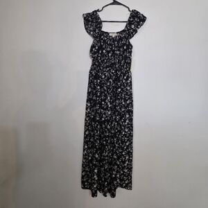 Chic Black and White Floral Jumpsuit